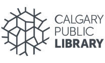 Calgary Public Library logo - abstract snowflake design with writing to the right